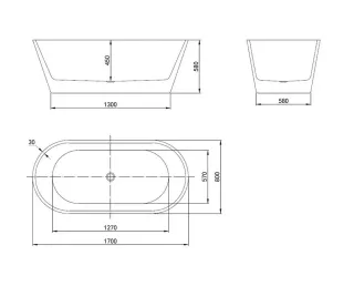 Акриловая ванна Triton Oasis OS-170-80 Щ0000062507 170x80 см белый